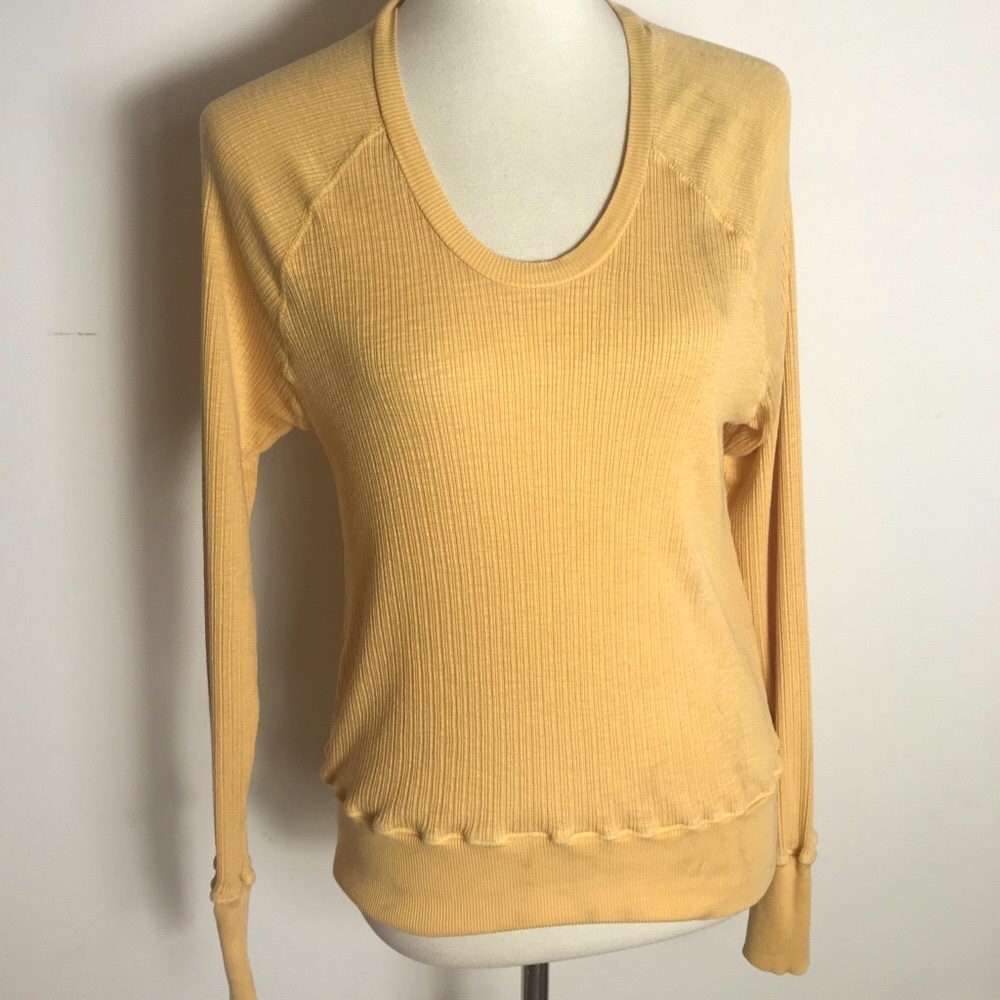 Sundry Ribbed Long Sleeves Top